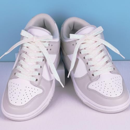 Image of Booyckiy 3 /4 inch Wide Satin Ribbon Shoelaces Flat Colorful Shoe Laces for Women Girls