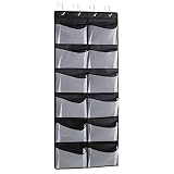 QWKIT Over The Door Shoe Organizer, 12 Extra Large Mesh Pockets Hanging Shoe Organizer,Closet Organi