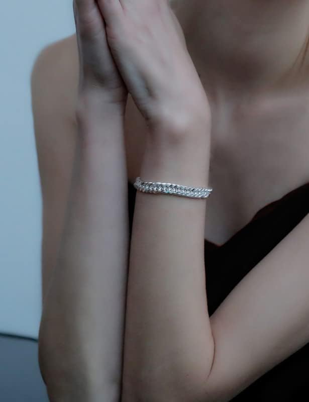 Miniatura 4 de 925 Sterling Silver Cuban Bracelets 58mm Silver Bracelets for women Cuban Link Bracelet for men 6.5-9 Inches