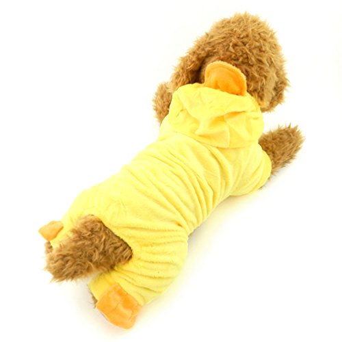 Smalllee_Lucky_Store Pet Cat Dog Yellow Duck Hoodie Velvet Pajamas Jumper Small Dog Clothes Costumes Xl #TOP5