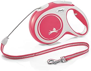 Flexi New Comfort Cord Grey & Red Medium 8m Retractable Dog Leash/Lead for dogs up to 20kgs/44lbs
