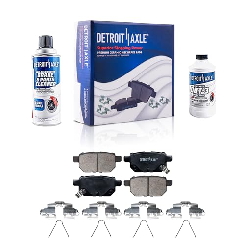 Image of Detroit Axle - Rear Brake Pads for 2010-2022 Toyota Prius 2012-2015 Prius Plug-In 2017-2018 Corolla iM 2011-2017 Lexus CT200h 2016 Scion iM, Ceramic Brake Pads with Hardware