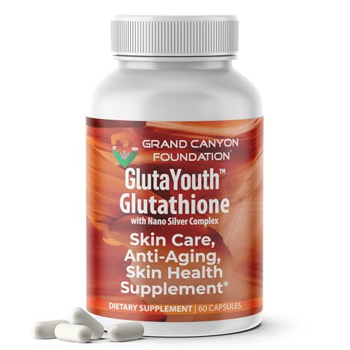 GlutaYouth Glutathione Supplement for Skin Health with Antioxidant Support, Absorption Formula with Nano Silver Complex, Daily Wellness Support, Non GMO, Anti Aging, 60 Glutathione Capsule Made in USA