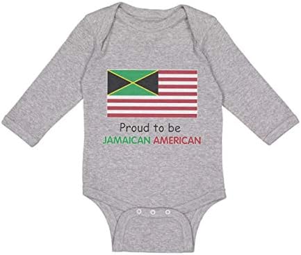 Cute Rascals Baby Long Sleeve Bodysuit Proud to Be Jamaican American Boy & Girl Clothes