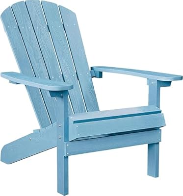 YEFU Adirondack Chair Weather Resistant: Outdoor Chair HIPS Plastic Adirondack Chairs - Patio Chairs with Wood Texture - Lawn Fire Pit Deck Porch Garden Chairs for Adults (Blue)