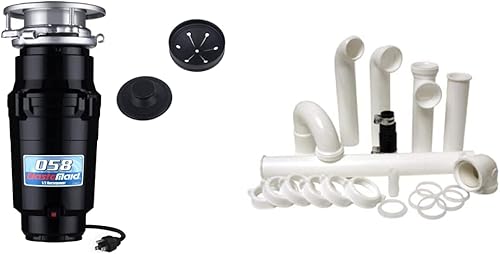 Waste Maid 10-US-WM-058-3B - Sistema de molienda de residuos de alimentos de acero inoxidable antiatascos, 12 HP Economy, negro y PF WaterWorks