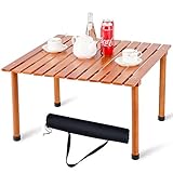 【Vielseitige Nutzungsmöglichkeiten】Sie können diesen Tisch beim Campen, für ein Picknick, als Esstisch oder zum Kaffeetrinken in einem Park, am Strand, im Garten, Wohnzimmer, auf der Terrasse etc. verwenden. Mit einer Höhe von 42 cm eignet er sich bestens für Campingstühle und kann gleichzeitig bequem vom Boden aus erreicht werden.