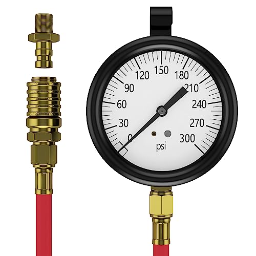 Moker Tu-32-20 Compuchek Fuel Pressure Test Gauges,0-300 Psi,Fits Cummins Diesel Engines And Other Diesel Engines Fitted With Compuchek Test Ports,Six-Foot Hose Allows For Road Testing #TOP2
