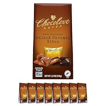 Chocolove Salted Caramel Chocolate Bites | 55% Cocoa | Silky Caramel with a Hint of Salt | Made with Premium Chocolate | Non-GMO, Gluten-Free, 3.5 oz Pack 8 Pack