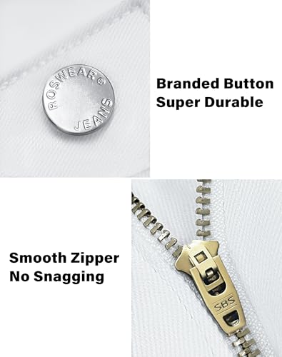 roswear Women's Wide Leg Jeans High Waisted Stretchy Denim Trouser Pants4