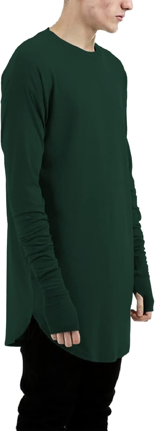 LILBETTER Mens Thumb Hole Cuffs Long Sleeve T-Shirt Basic Tee - Image 2