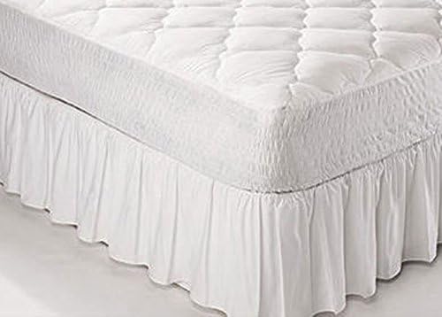 **Textile.Plus** Poly Cotton Frilled Platform Base Valance Sheets Double Cream