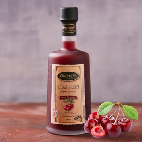 Cherry Vinegar, Additive-free, 100% Natural, Organic, Fermented, Organic, Turkish Product, A Natural & Pure Delicious and Healthy, (500 ml / 16.9 fl oz)