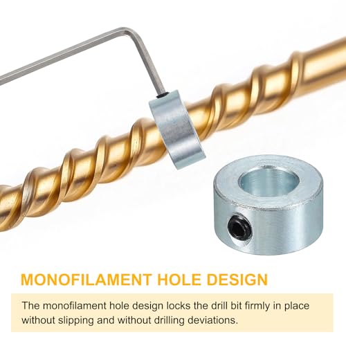 PATIKIL 8mm Bohrung Wellenkragen 16mm OD 8mm Dicke, 8 Stück Klemmring Madenschrauben Set Kohlenstoffstahl mit M4 Gewindestift & Schlüssel für Automobilrobotik Maschinenbauin, Silber