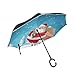 Produktbild Schnee Santa Claus Geschenke Invertierter Regenschirm UV-Schutz Winddichter Umbrella Invertiert Schirm Kompakt Umkehren Schirme für Auto Jungen Mädchen Reise Strand Frauen