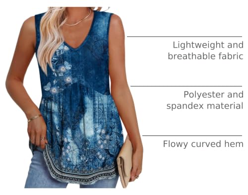 Image of OFEEFAN Womens Tank Tops 2025 Flowy Peplum Tops for Women Dressy Sleeveless V Neck Babydoll Tank Tops