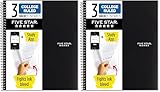 Five Star Spiral Notebook + Study App, 3 Subject, College Ruled Paper, Fights Ink Bleed, Water Resistant Cover, 8-1/2