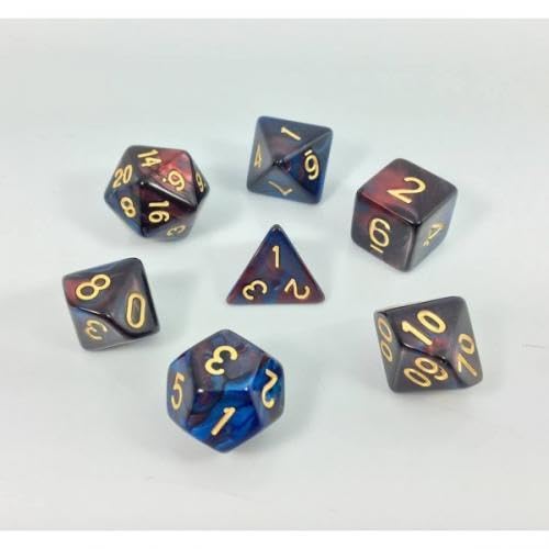 Epic Forge-Juego de 7 Dados en Caja – Fusión Roja y Azul