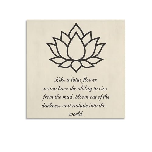 XINYUELONG Lotus Flower Wall Art Unframed - Inspirational Quote Canvas