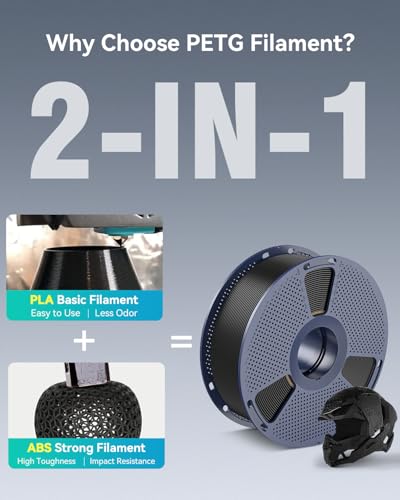 SUNLU PETG Filament 1.75mm 4KG Bundle, Less Stringing and Good Layer Adhesion, Individually Vacuum Packed, 3D Printer Filament 4kg, 1kg per Spool, Pack of 4, 4 Colors, 4 petg Black image 2