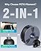 SUNLU PETG Filament 1.75mm 4KG Bundle, Less Stringing and Good Layer Adhesion, Individually Vacuum Packed, 3D Printer Filament 4kg, 1kg per Spool, Pack of 4, 4 Colors, 4 petg Black