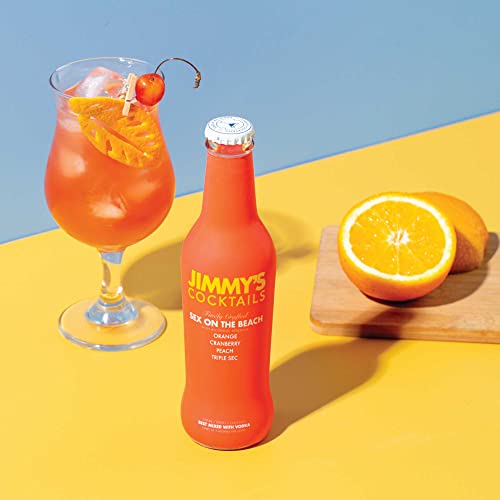 Image of Jimmy's Cocktails Sex On The Beach Cocktail Mixers (Pack Of 8) - Finely Crafted Non-Alcoholic Beverage Each 250Ml Bottle Makes 2 Drinks