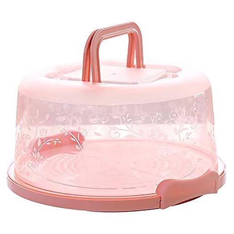 TIEMORE Cake Storage Box, Cake Storage Holder, Round Cake Box with Handle, Dessert Container Case Cake Accessories, Wedding Party Storage Box Container, Pastry Cover Holder Cover