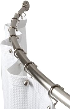 MAYTEX Mills Heavy Weight Curved Shower Rod, Brushed Nickel