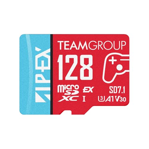 TEAMGROUP APEX   Tarjeta de 128 GB para Nintendo Swith2 Micro SDXC Express UHS I U3 A1 V30, R/W hasta 800/500 MB/s con adaptador TAPMSDE128GIV30A102