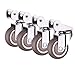 DENGSH Roulettes,Meubles Muet Tour Roue Polyvalente Chaise Poulie Lit Bébé Roue 4 Trousse Roue De Frein Table Basse/A / 65,5 mm