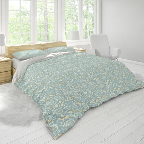Linge de lit moderne feuilles colorées housse couette respirante