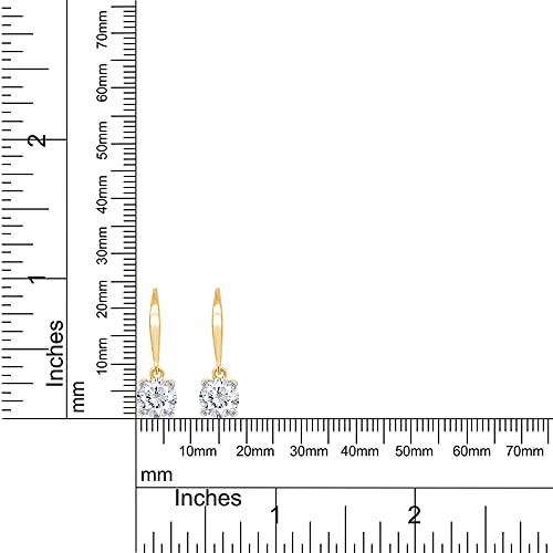 2-4CT Moissanite Dangle Earrings, D Color Ideal Cut Lab Created Moissanite Diamond 925 Sterling Silver 4 Prong Earrings for Women2