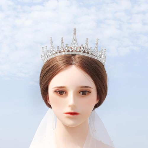 Tocado de novia iceberg en plata y gemas de imitación para compromisos 3