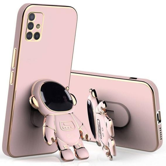 Image of for Samsung Galaxy A71 Case Cute 3D Astronaut Stand Design Camera Protection Shockproof Soft Back Cover for Samsung Galaxy A71 (Pink)