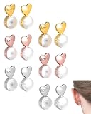 FUGLUS 6 Pares Tuercas Hipoalergenicas Cierres Elevadores Para Lobulos Caidos, Sujeta y Levanta Pendientes en Oro, Plata y Oro Rosa