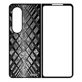 Coque Galaxy Z Fold 4 en Silicone Design Carreau Tartan Gris Antichoc Motif Jolie 4G Carre Pas Cher de Protection Geometrie pour Samsung