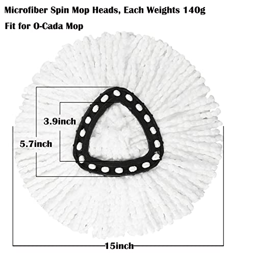 12 Pack Spin Mop Replacement Heads, 100% Microfiber Spin Mop Refill For Easy Wring Compatible With Triangle Spin Mop, 360 Degree Spinning Mop Replace Head For Floor Cleaning #TOP1
