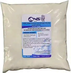 Percarbonato de Sódio Puro 1kg – Branqueador Natural, Tira Manchas, Desinfetante Ecológico, Multiuso para Roupas e Limpeza Doméstica