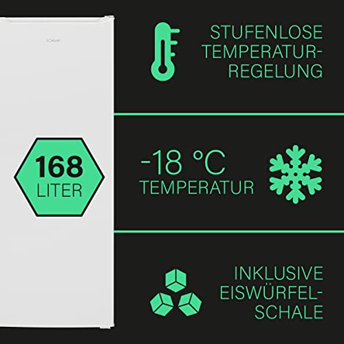 Bomann® Gefrierschrank | Tiefkühlschrank | Freezer | Nutzinhalt 168 Liter | wechselbarer Türanschlag | 4 Sterne Gefrierraum | GS 7340 weiß