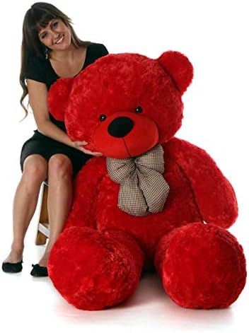 Teddy Bear 5 Feet for Girls Soft Plush Stuffed Toys, Huggable and Lovable Teddy Bear Gift for Birthday Kids, Girls, Wife, Girlfriend, Valentine's, Anniversary (Red)