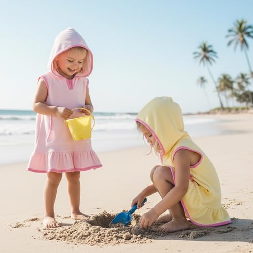 Image of Toddler Little Girl Swim Cover Up Beach Towel Coverup Bathing Suit Cover Ups Swimsuit Summer Baby Beach Essentials