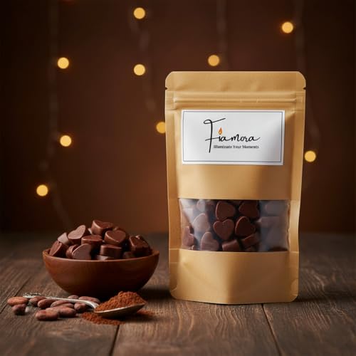 Image of Wax Melts | Organic Soy Wax | Essential Oil Infused | Chocolate Fragrance | Heart Shape Aroma Melts | Sweet Room Freshener | Safe Smoke-Free Home Scent | 80 GMS