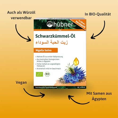 Foto von Bio Schwarzkümmel-Öl aus kontrolliert biologischem Anbau | kaltgepresst | 100% rein | 3x 100 ml