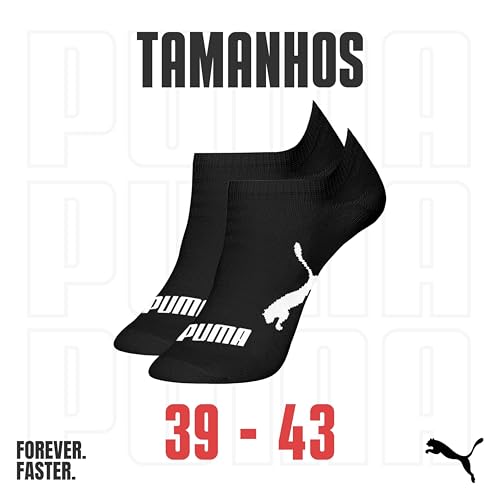 PUMA Kit 9 Pares Meia Sapatilha Invisível Esportiva Masculino Adulto, 9 Preta, 39-43