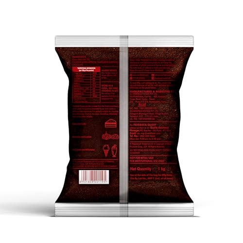 Image of Weikfield Cocoa Powder 1 kg Pouch| Low Fat Rich & Decadent Pure Cocoa Powder| Unsweetened Dark Cocoa for Baking, Desserts, Smoothies, Brownies, Hot Chocolate & Cakes
