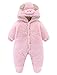 AUBIG Baby Winter Overall Mit Kapuze Fleece Strampler Winter Onesie Baby Mädchen Junge Schneeanzug Warmer Schweinchen 0-3 Monate