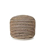 HAPPERS Puff Yute Sam. reposapiés, Taburete bajo, otomana, diseño Exclusivo con Relleno Incluido