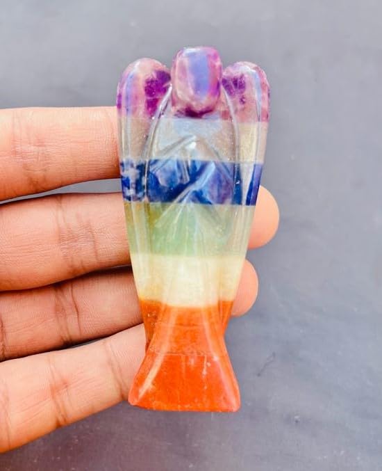 Figurine d'ange sept chakras de 7,6 cm : l'objet déco zen idéal pour votre autel de méditation
