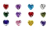 CF100 12PCs Heart 5MM AAAAA+ Cubic Zirconia Birthstone Charms for Living Memory Floating Charms Lock