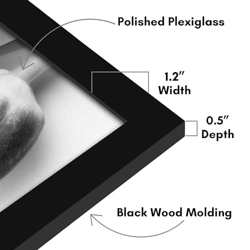 Americanflat 20x36 Poster Frame with Polished Plexiglass - Black Picture Frame - Wide Photo Frames Made of Engineered Wood for Vertical or Horizontal Wall Display - Epic Collection - Black